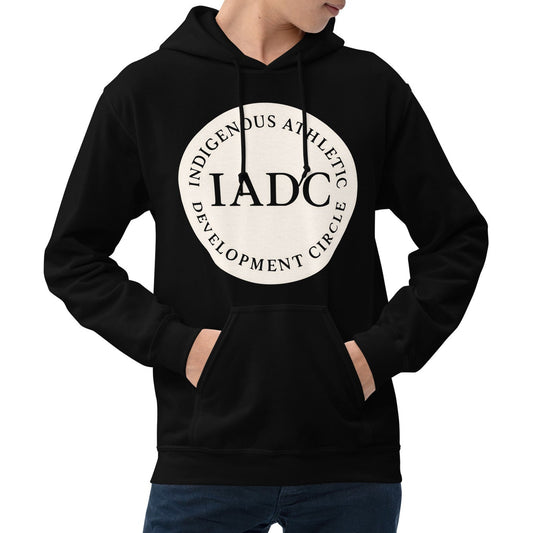 Black hoodie with 'IADC' logo
