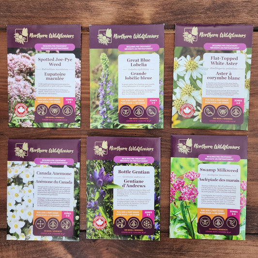 Northern Wildflowers seed collection for rain garden.