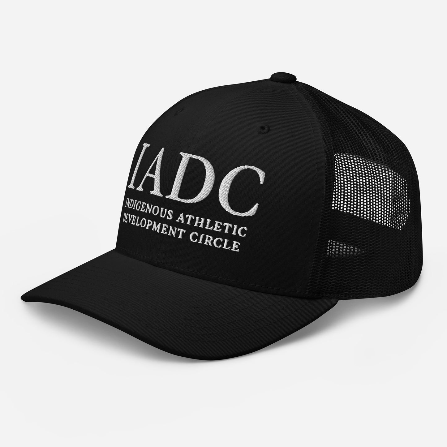 Black cap with 'IADC Indigenous Athletic Development Circle' logo.