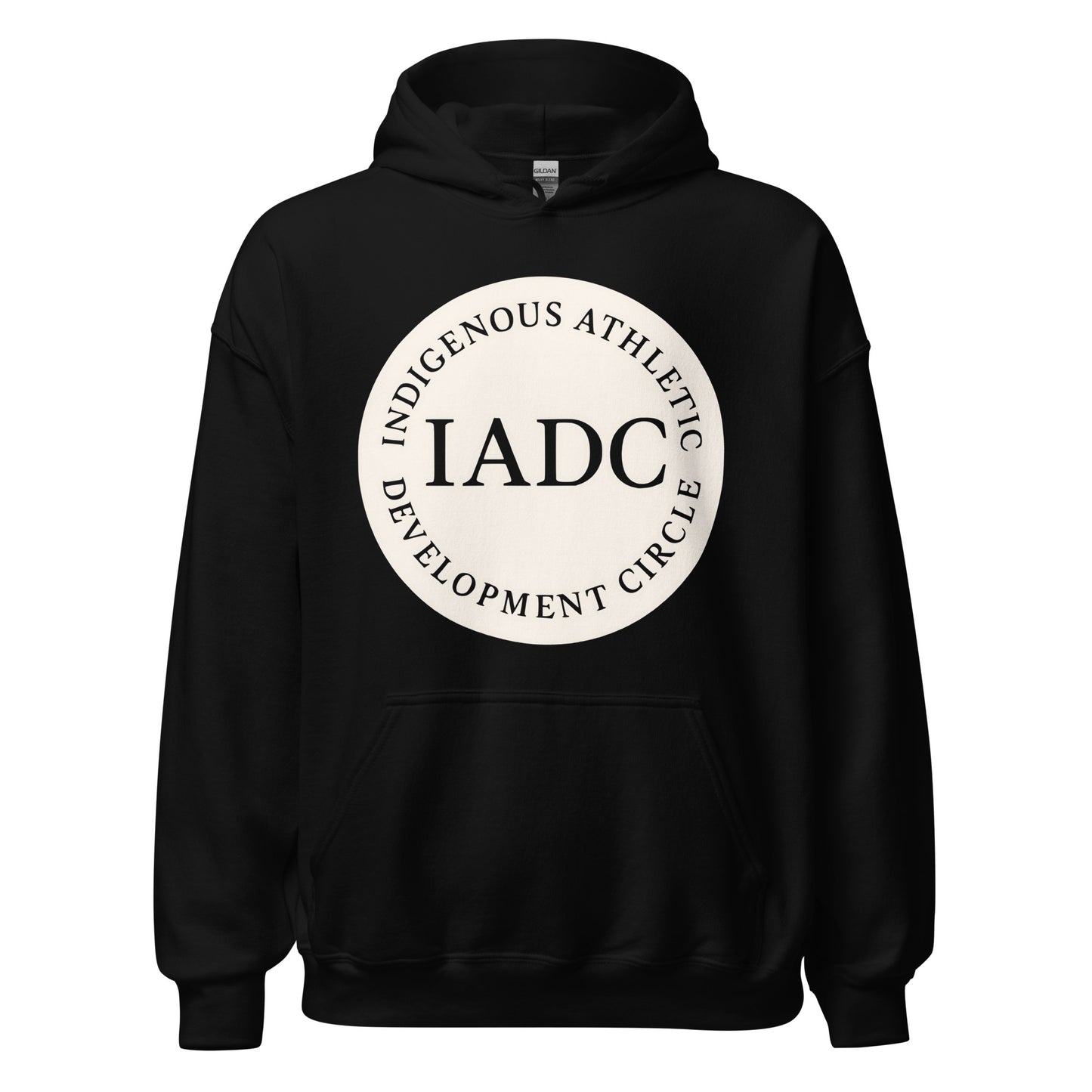 Black hoodie with 'IADC' logo