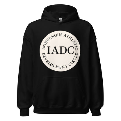 Black hoodie with 'IADC' logo