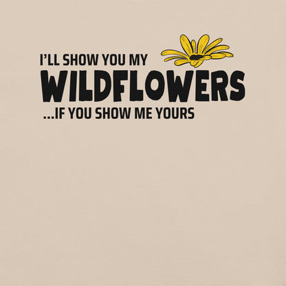 Soft Cream t-shirt with text and flower graphic.